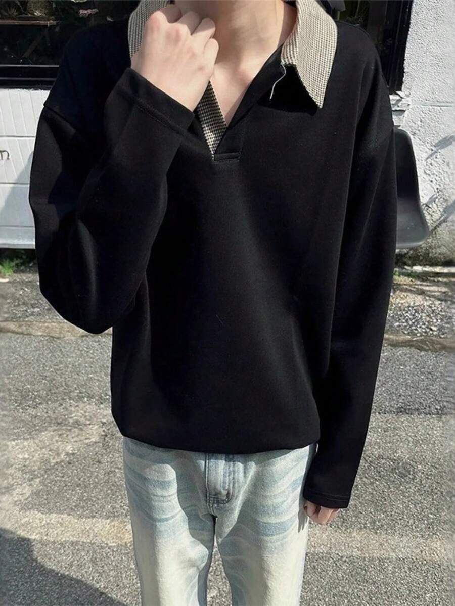 千鳥格子 ゆったり 高級感 長袖 トップス