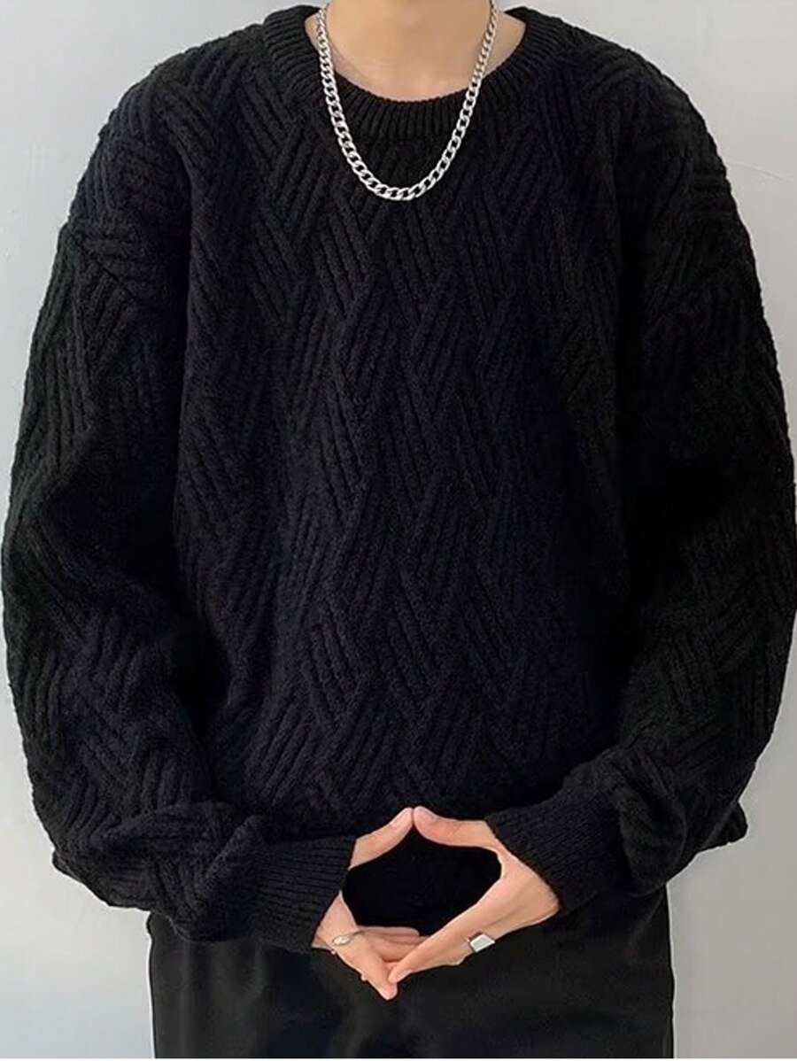 クルーネック セーター  ニットプルオーバー 長袖 トップス